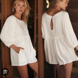 NWOT Free People Beach Beyond Obsessed Loose Fit Romper White